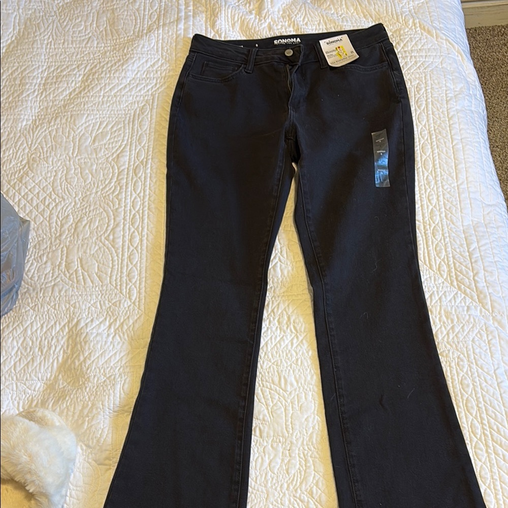 Sonoma Black Flare Wide Leg Denim